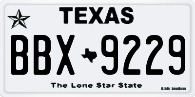 TX license plate BBX9229