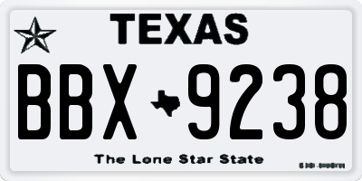 TX license plate BBX9238