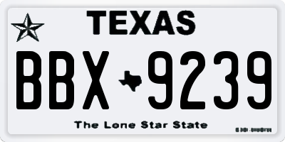 TX license plate BBX9239