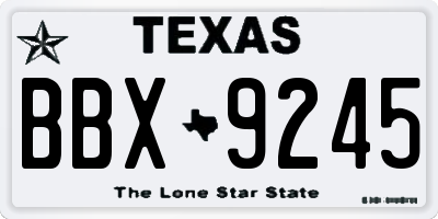 TX license plate BBX9245