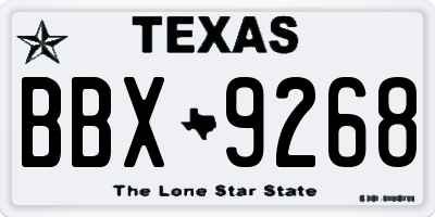 TX license plate BBX9268