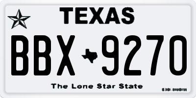 TX license plate BBX9270