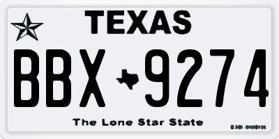 TX license plate BBX9274