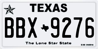TX license plate BBX9276