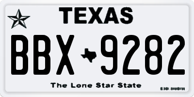 TX license plate BBX9282