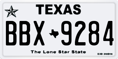 TX license plate BBX9284