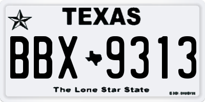 TX license plate BBX9313