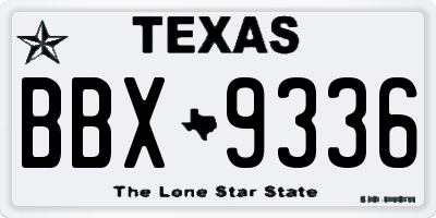 TX license plate BBX9336