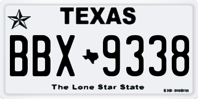 TX license plate BBX9338