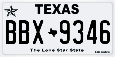 TX license plate BBX9346