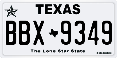 TX license plate BBX9349
