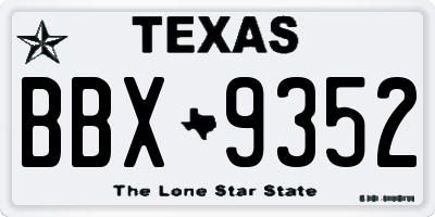 TX license plate BBX9352