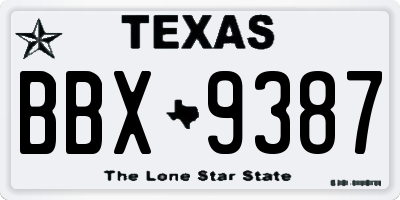 TX license plate BBX9387