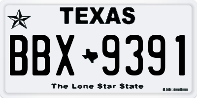 TX license plate BBX9391