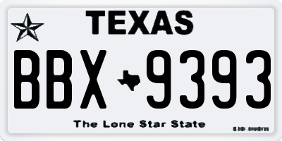 TX license plate BBX9393