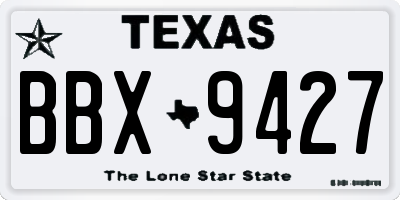 TX license plate BBX9427