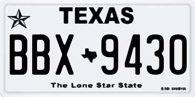 TX license plate BBX9430