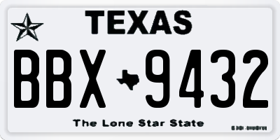 TX license plate BBX9432