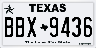 TX license plate BBX9436
