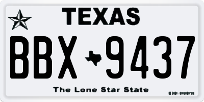 TX license plate BBX9437