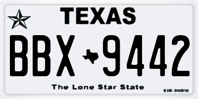 TX license plate BBX9442
