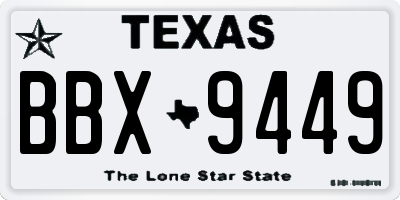 TX license plate BBX9449