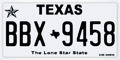 TX license plate BBX9458