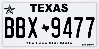 TX license plate BBX9477