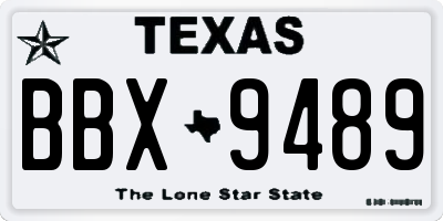TX license plate BBX9489