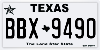 TX license plate BBX9490