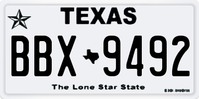 TX license plate BBX9492
