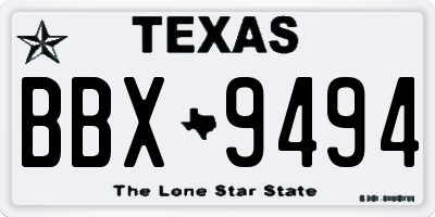 TX license plate BBX9494