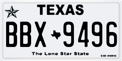 TX license plate BBX9496