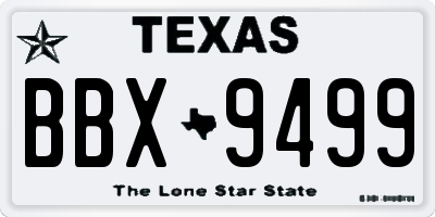 TX license plate BBX9499