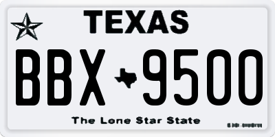 TX license plate BBX9500