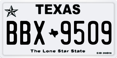 TX license plate BBX9509