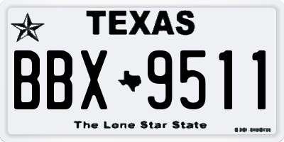 TX license plate BBX9511