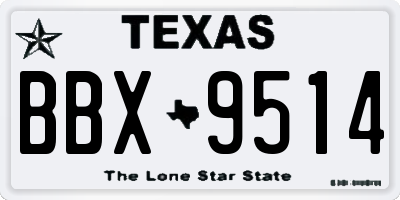 TX license plate BBX9514