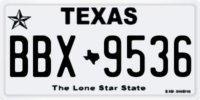 TX license plate BBX9536