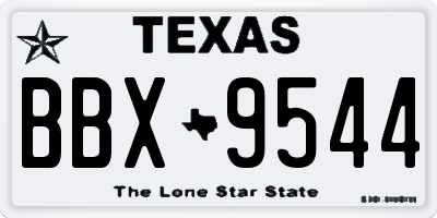 TX license plate BBX9544