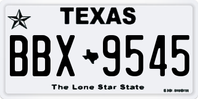 TX license plate BBX9545