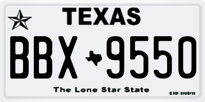 TX license plate BBX9550