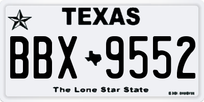 TX license plate BBX9552