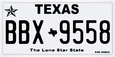TX license plate BBX9558