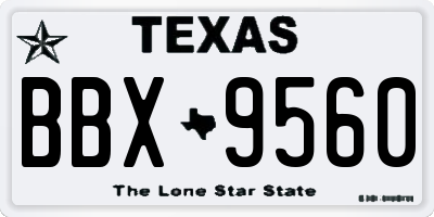 TX license plate BBX9560