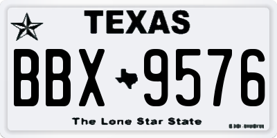 TX license plate BBX9576