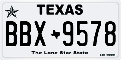 TX license plate BBX9578