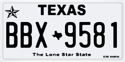 TX license plate BBX9581