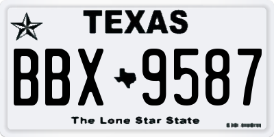 TX license plate BBX9587