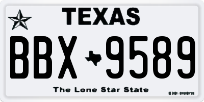 TX license plate BBX9589